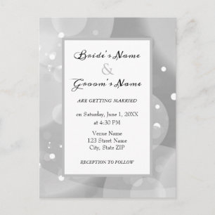 Carte Postale Faire-part de mariage bokeh monochromatique