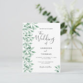 Carte Postale Faire-part de mariage botanique vert vert vert (Debout devant)