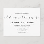 Carte Postale Faire-part de mariage calligraphie moderne minimal (Devant)