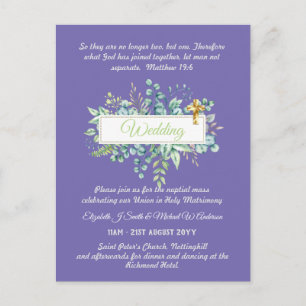 Carte Postale Faire-part de mariage catholique BUDGET Décoration