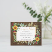 Carte Postale Faire-part de mariage champêtre avec des roses de  (Debout devant)