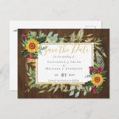 Carte Postale Faire-part de mariage champêtre avec des roses de  (Devant / Derrière)