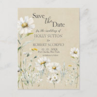 Faire-part de mariage champêtre Kraft Wild Meadow