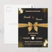 CARTE POSTALE FAIRE-PART DE MARIAGE CLASSIQUE (Devant / Derrière)