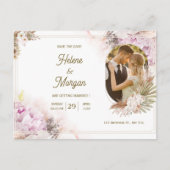 Carte postale faire-part de mariage crème beige (Devant)