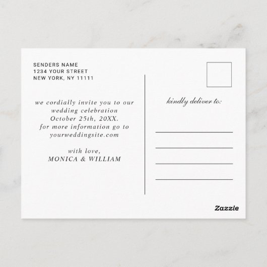 Carte Postale Faire part de mariage dans un pot Mason avec Baby' (Dos)