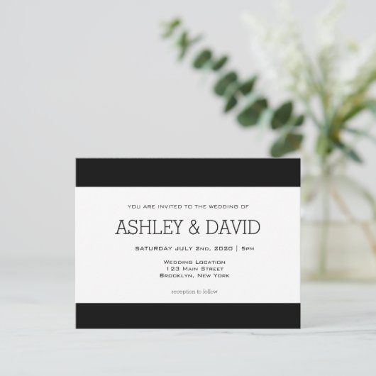 Carte postale Faire-part de mariage de base (Debout devant)