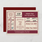 Carte Postale Faire-part de mariage de billet Epic Concert (Devant / Derrière)