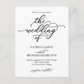 Carte Postale Faire-part de mariage de calligraphie simple et él (Devant)