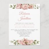 Carte postale Faire-part de mariage de corail rose (Devant)