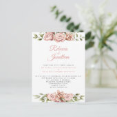 Carte postale Faire-part de mariage de corail rose (Debout devant)