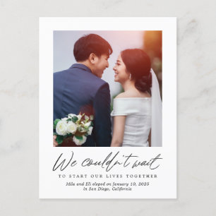 Carte Postale Faire-part de Mariage de couleur modifiable trop e