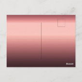 Carte Postale Faire-part de mariage de cuivre des flores bordeau (Dos)