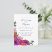 Carte Postale Faire-part de mariage de fleur d'hibiscus rouge tr (Debout devant)