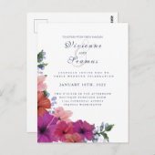 Carte Postale Faire-part de mariage de fleur d'hibiscus rouge tr (Devant / Derrière)