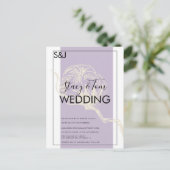 Carte Postale Faire-part de mariage de lavande Plante en coton b (Debout devant)