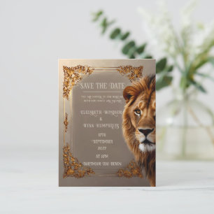 Carte Postale Faire-part de mariage de lion sauvage