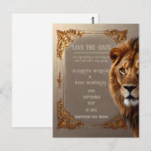 Carte Postale Faire-part de mariage de lion sauvage (Devant / Derrière)