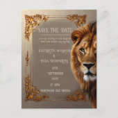 Carte Postale Faire-part de mariage de lion sauvage (Devant)