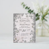 Carte Postale Faire-part de mariage de Noël magique en argent d' (Debout devant)