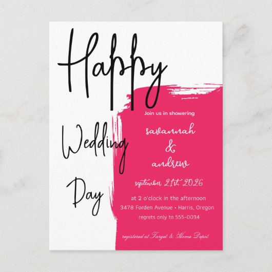 Carte Postale Faire-part de mariage de script classique élégant (Devant)