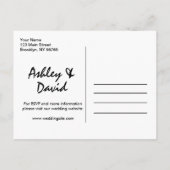 Carte postale Faire-part de mariage de script mode (Dos)