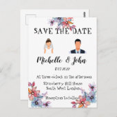 Carte Postale Faire-part de mariage drôle (Devant / Derrière)