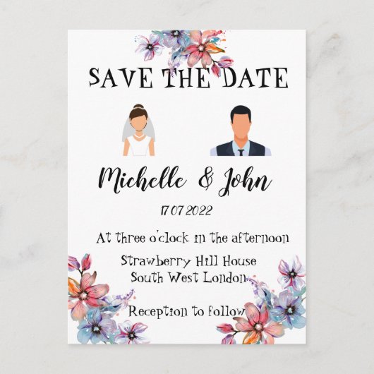 Carte Postale Faire-part de mariage drôle (Devant)