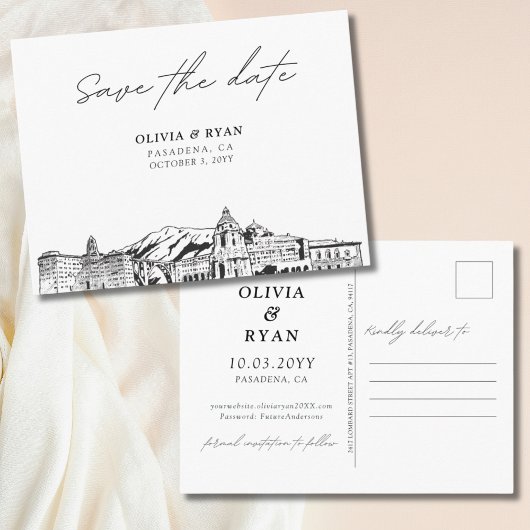 Carte Postale Faire part de mariage élégant à Pasadena