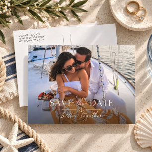 Carte Postale Faire-part de mariage élégant à voile