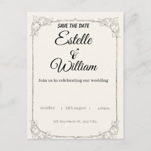 Carte Postale Faire-part de mariage élégant – Une touche moderne