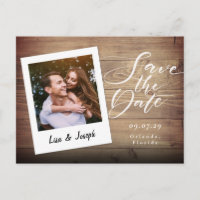 Faire-Part de Mariage en Bois Rustique avec Photo