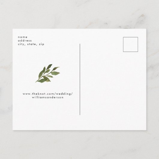 Carte Postale Faire-part de mariage Eucalyptus (Dos)