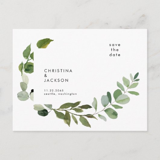 Carte Postale  Faire-part de mariage Eucalyptus  (Devant)