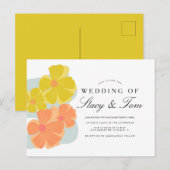 Carte Postale Faire-part de mariage Fleur Printemps Cosmos main (Devant / Derrière)