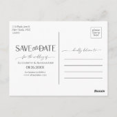 Carte Postale Faire-part de mariage Floral de Plage Tropical en  (Dos)