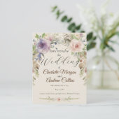 Carte Postale Faire-part de mariage floral peint (Debout devant)