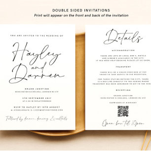 Carte postale faire-part de mariage, invitation de