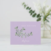 Carte Postale Faire-part de mariage Lavande & Feuillage (Debout devant)