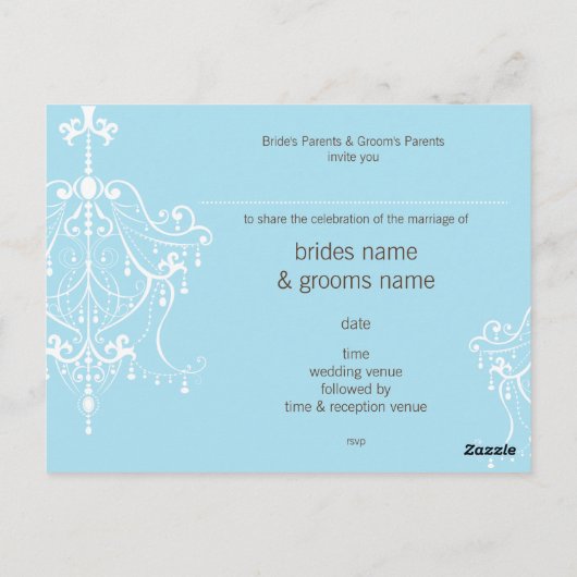 Carte Postale FAIRE-PART DE MARIAGE :: lustre (Dos)