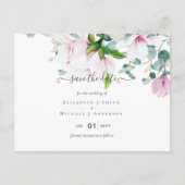 Carte Postale Faire-part de mariage Magnolia Rose Poudré Enregis (Devant)