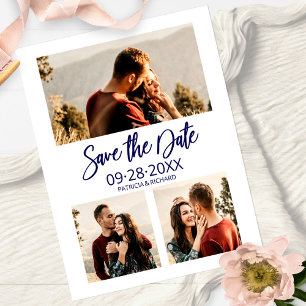 Carte Postale Faire part de mariage moderne 3 photos en collage
