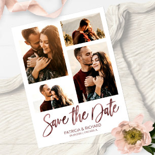 Carte Postale Faire part de mariage moderne 4 en collage photo
