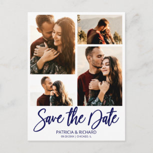 Carte Postale Faire part de mariage moderne 4 en collage photo