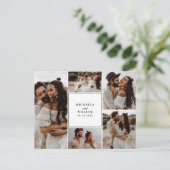 Carte Postale Faire-part de mariage moderne à 5 photos (Debout devant)