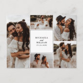 Carte Postale Faire-part de mariage moderne à 5 photos (Devant)