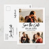 Carte Postale Faire-Part de Mariage Moderne avec Collage de 3 Ph (Devant / Derrière)