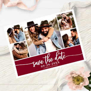 Carte Postale Faire part de mariage moderne avec collage de phot