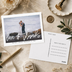 Carte Postale Faire-part de mariage moderne avec photo et écritu