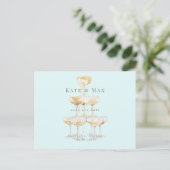 Carte Postale Faire-part de mariage moderne Champagne Seafoam (Debout devant)